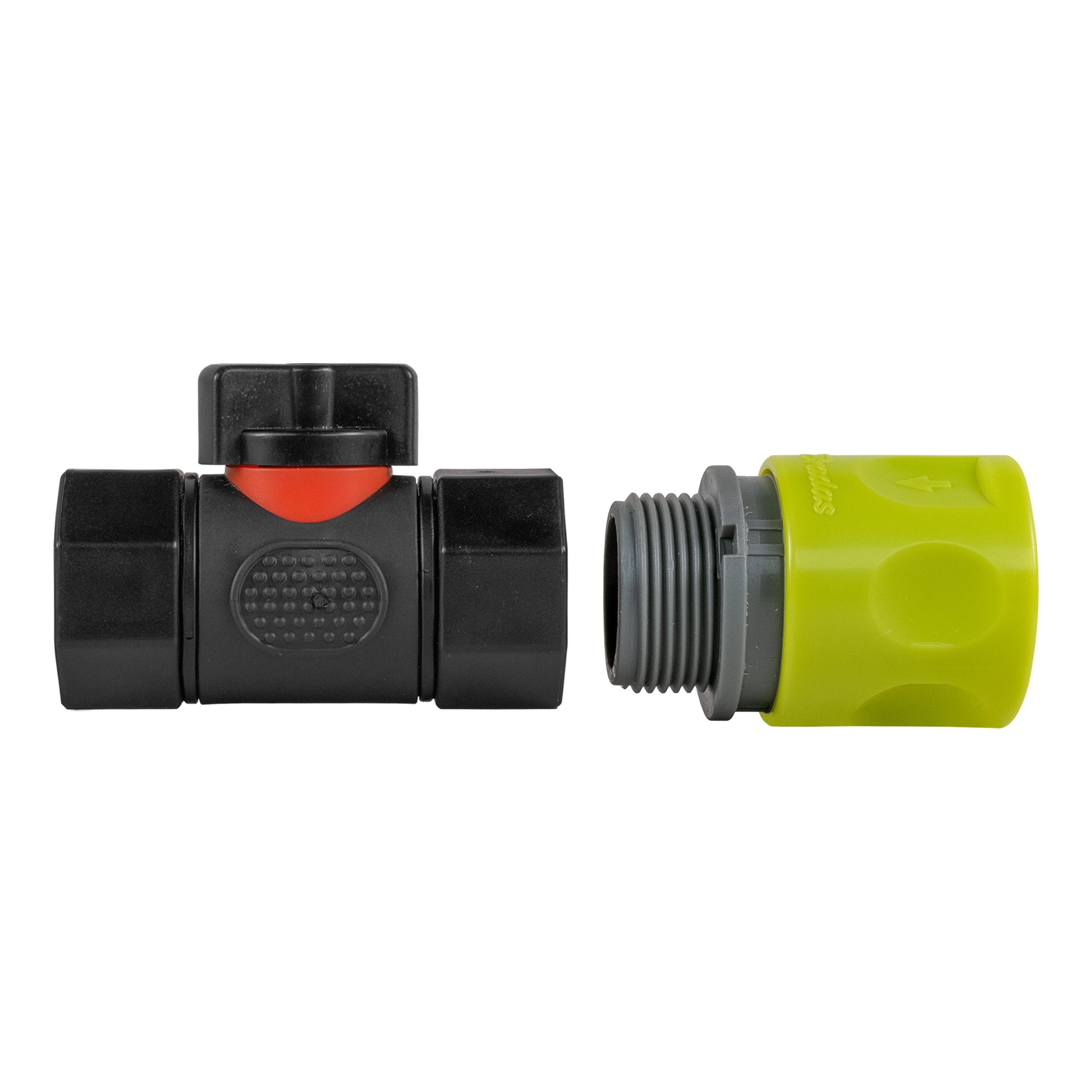 Hose Connector Lime with In-Line BSPF Threaded Valve - Best4Trade-Retail Garden watering