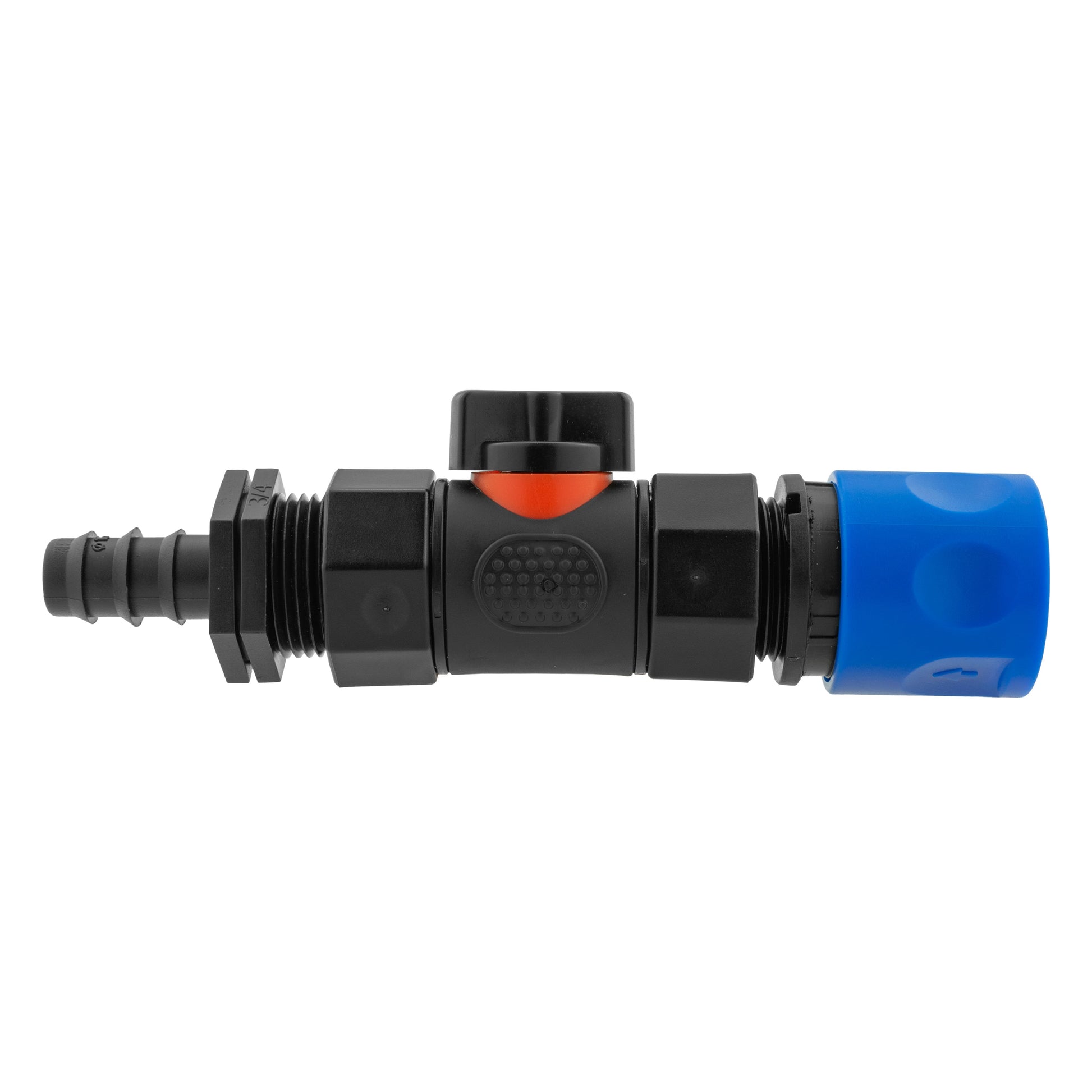 Hose Connector Blue with In-Line BSPF Valve and 16mm Barbed Straight - Best4Trade-Retail Garden watering