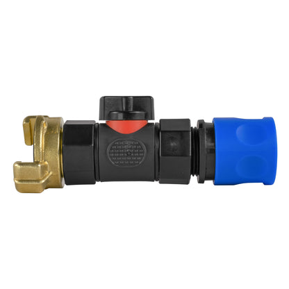 Hose Connector Blue with In-Line BSPF Valve and Geka Type Connector - Best4Trade-Retail Garden watering