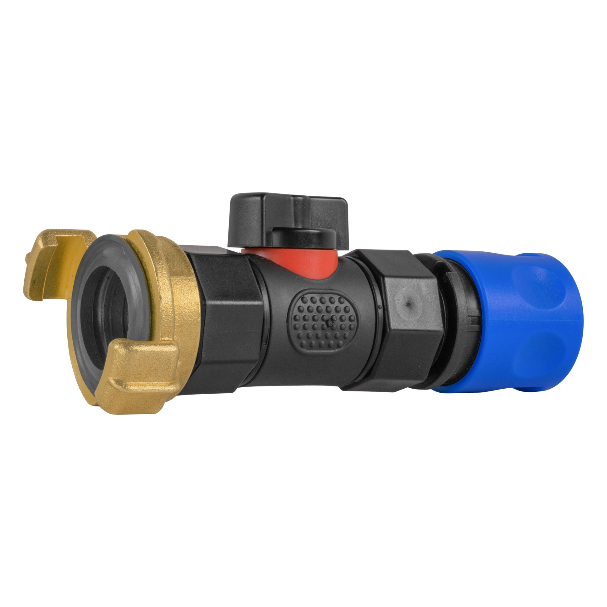 Hose Connector Blue with In-Line BSPF Valve and Geka Type Connector - Best4Trade-Retail Garden watering