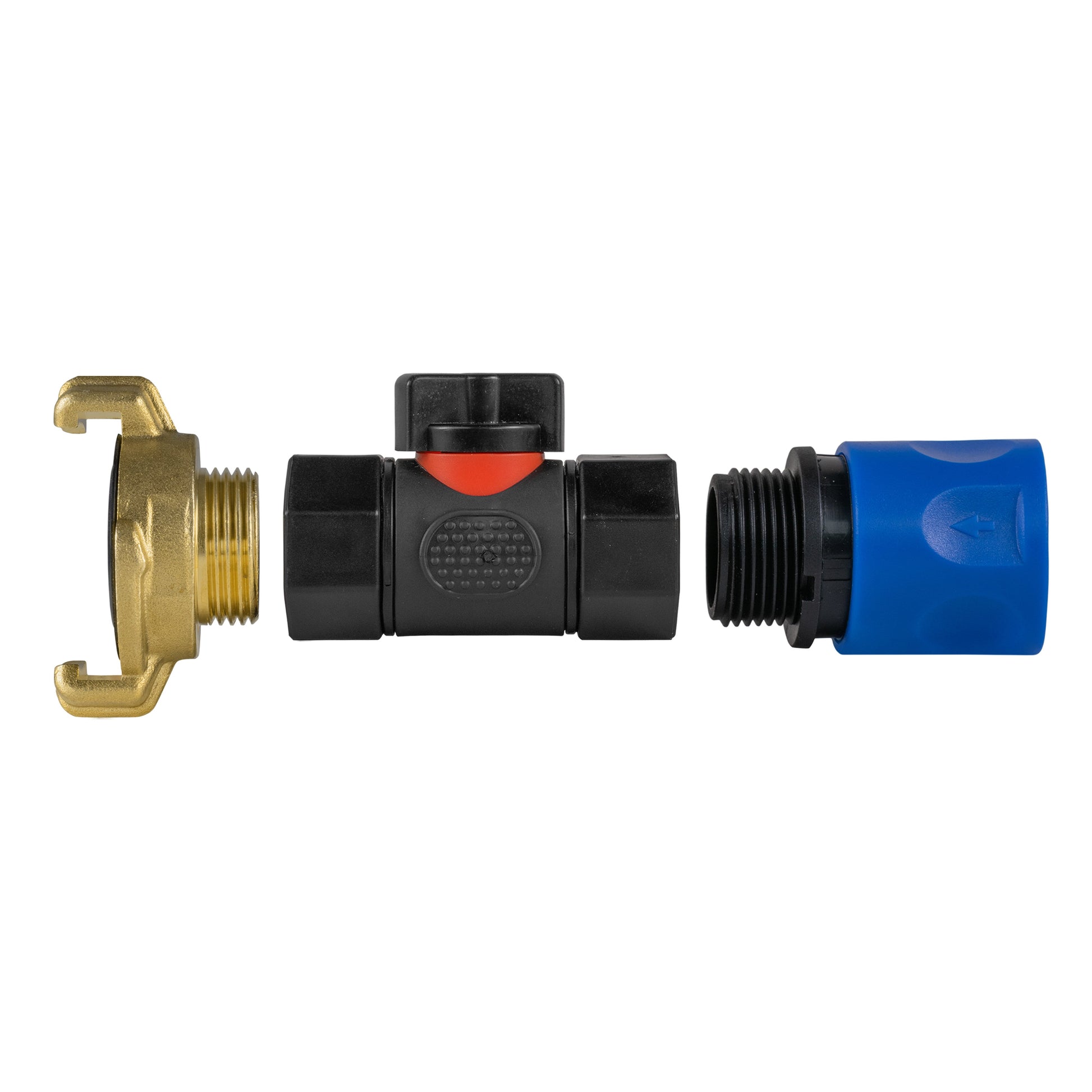 Hose Connector Blue with In-Line BSPF Valve and Geka Type Connector - Best4Trade-Retail Garden watering