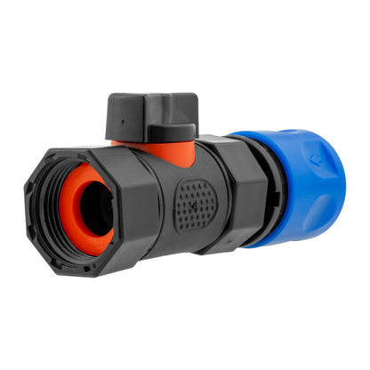 Hose Connector Blue with In-Line BSPF Threaded Valve - Best4Trade-Retail Garden watering
