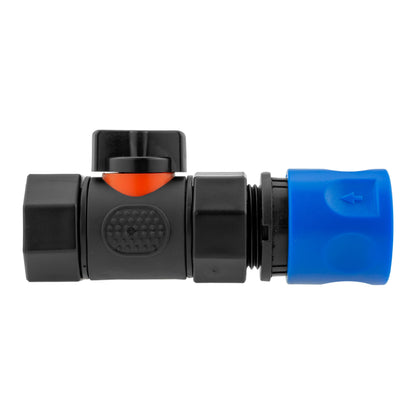 Hose Connector Blue with In-Line BSPF Threaded Valve - Best4Trade-Retail Garden watering