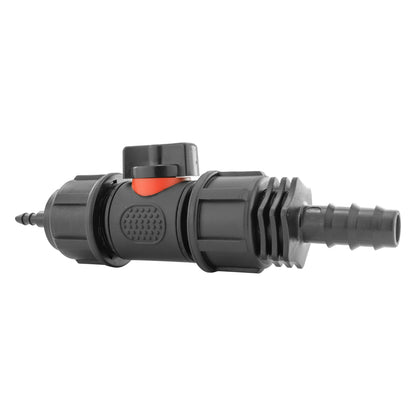4mm Barb Micro Connector with In-Line BSPM Valve and 16mm Barbed Straight