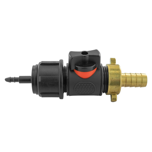 4mm Barb Micro Connector with In-Line BSPM Valve and 13mm Brass Barb - Best4Trade-Retail Garden watering