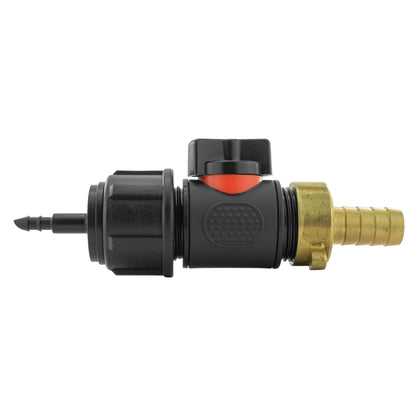 4mm Barb Micro Connector with In-Line BSPM Valve and 13mm Brass Barb - Best4Trade-Retail Garden watering