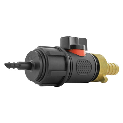 4mm Barb Micro Connector with In-Line BSPM Valve and 13mm Brass Barb - Best4Trade-Retail Garden watering