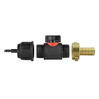 4mm Barb Micro Connector with In-Line BSPM Valve and 13mm Brass Barb - Best4Trade-Retail Garden watering