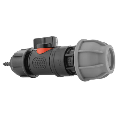 4mm Barb Micro Connector with In-Line BSPM Valve and 20mm MDPE Straight - Best4Trade-Retail Garden watering