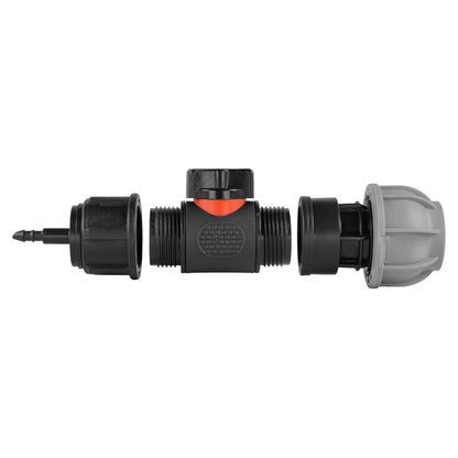 4mm Barb Micro Connector with In-Line BSPM Valve and 20mm MDPE Straight - Best4Trade-Retail Garden watering