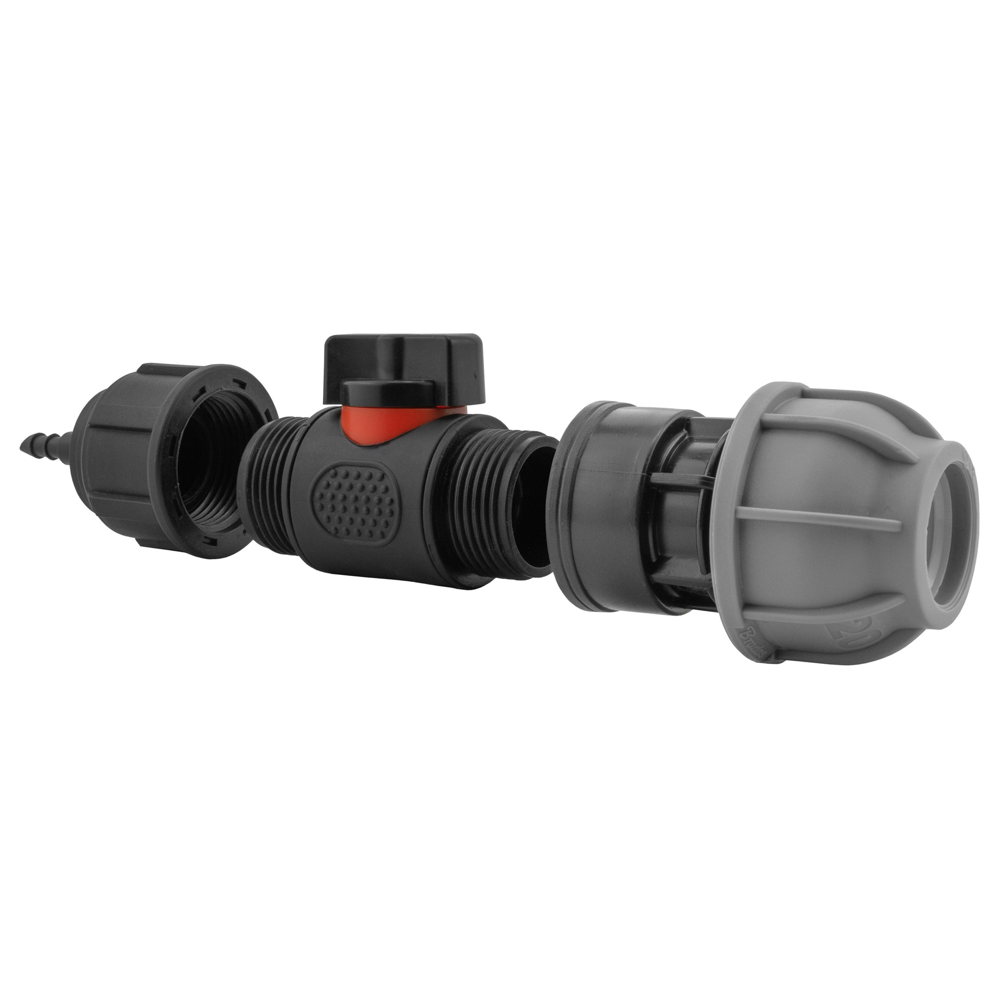 4mm Barb Micro Connector with In-Line BSPM Valve and 20mm MDPE Straight - Best4Trade-Retail Garden watering