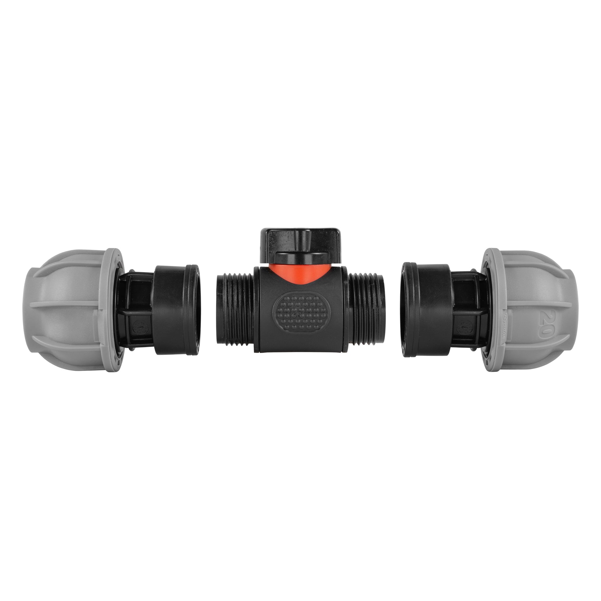 In-Line BSPM Valve with 2 x 20mm MDPE Straight Connectors - Best4Trade-Retail Garden watering