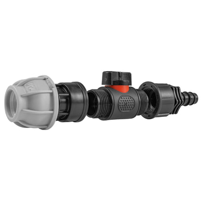 20mm MDPE Straight with In-Line BSPM Valve and 16mm Barbed Straight - Best4Trade-Retail Garden watering