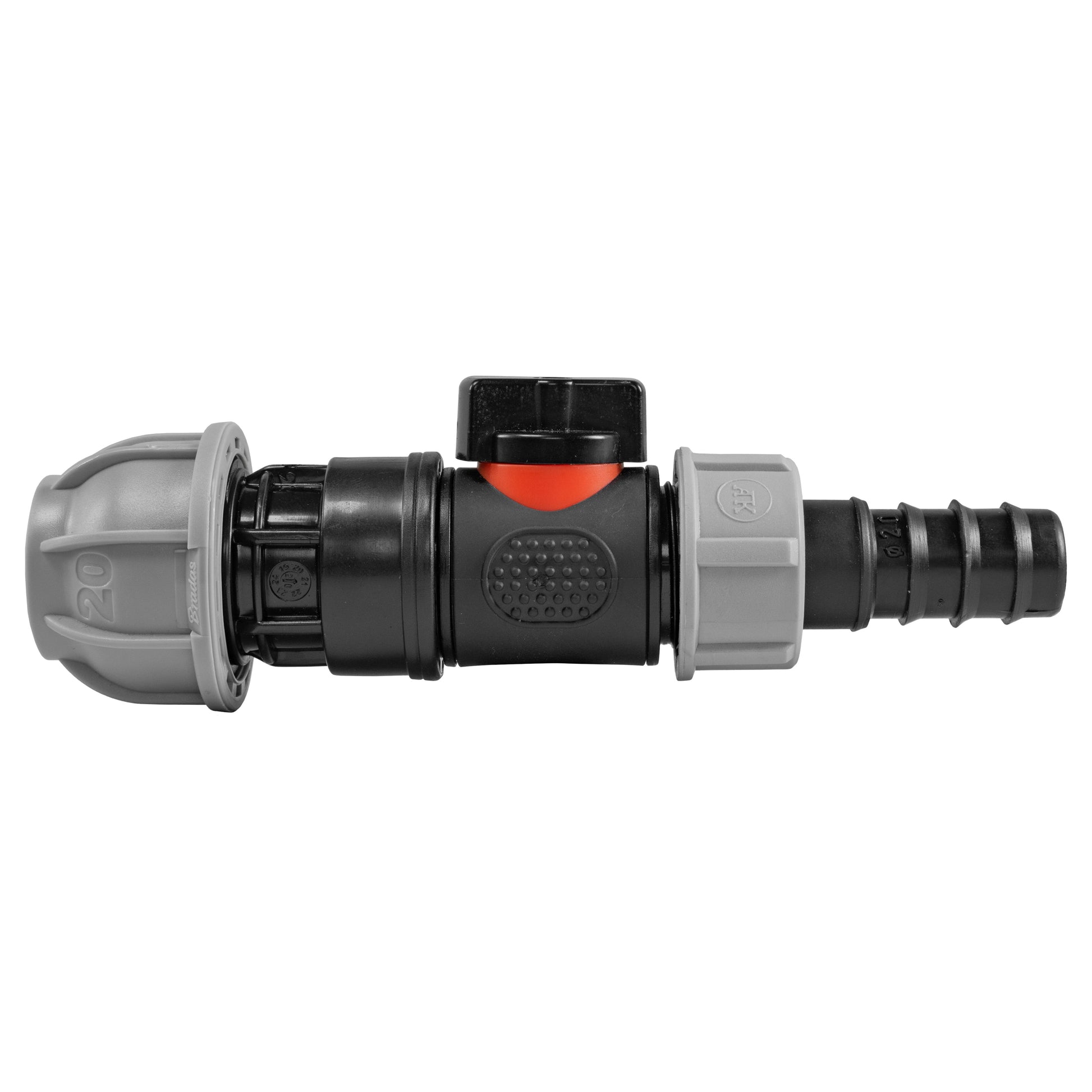 20mm MDPE Straight with In-Line BSPM Valve and 20mm Barbed Straight - Best4Trade-Retail Garden watering