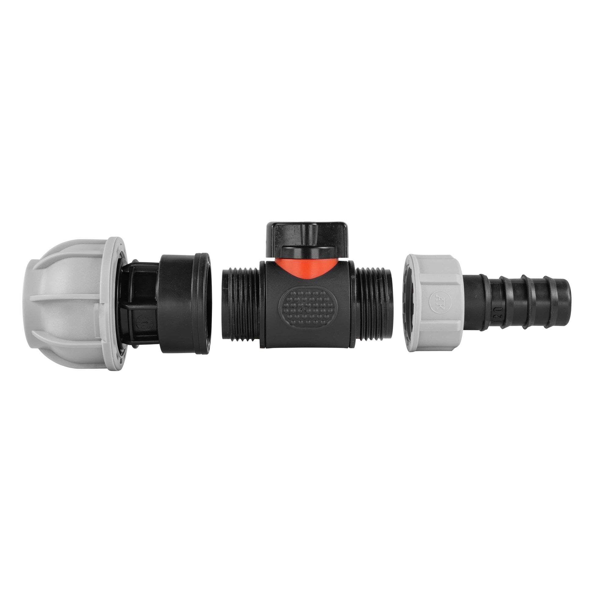 20mm MDPE Straight with In-Line BSPM Valve and 20mm Barbed Straight - Best4Trade-Retail Garden watering