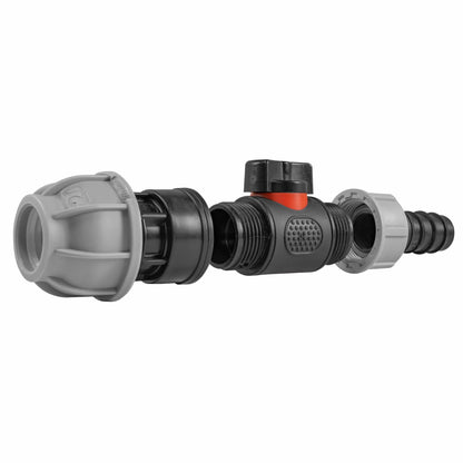 20mm MDPE Straight with In-Line BSPM Valve and 20mm Barbed Straight - Best4Trade-Retail Garden watering