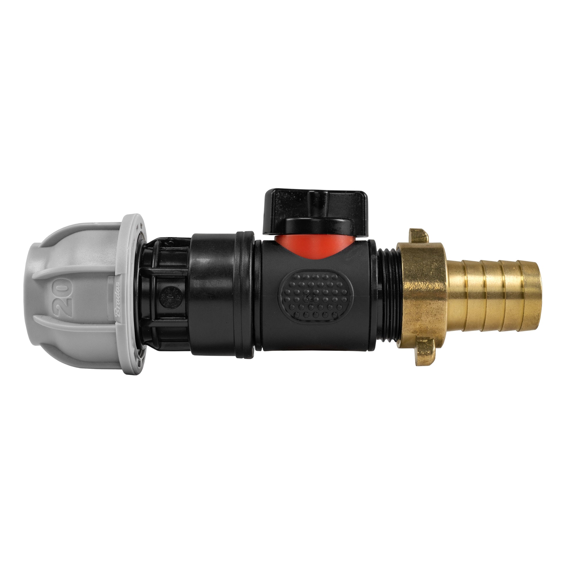20mm MDPE Straight with In-Line BSPM Valve and 19mm Brass Barb - Best4Trade-Retail Garden watering