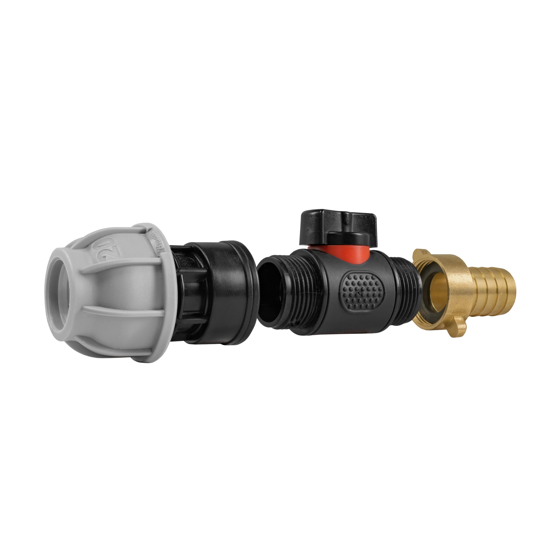 20mm MDPE Straight with In-Line BSPM Valve and 19mm Brass Barb - Best4Trade-Retail Garden watering