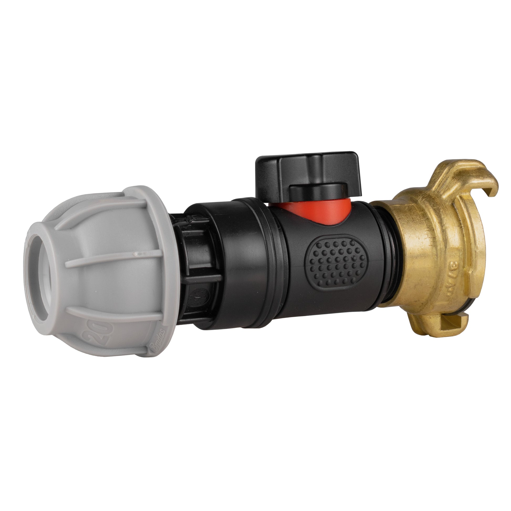 20mm MDPE Straight with In-Line BSPM Valve and Geka Type Connector - Best4Trade-Retail Garden watering