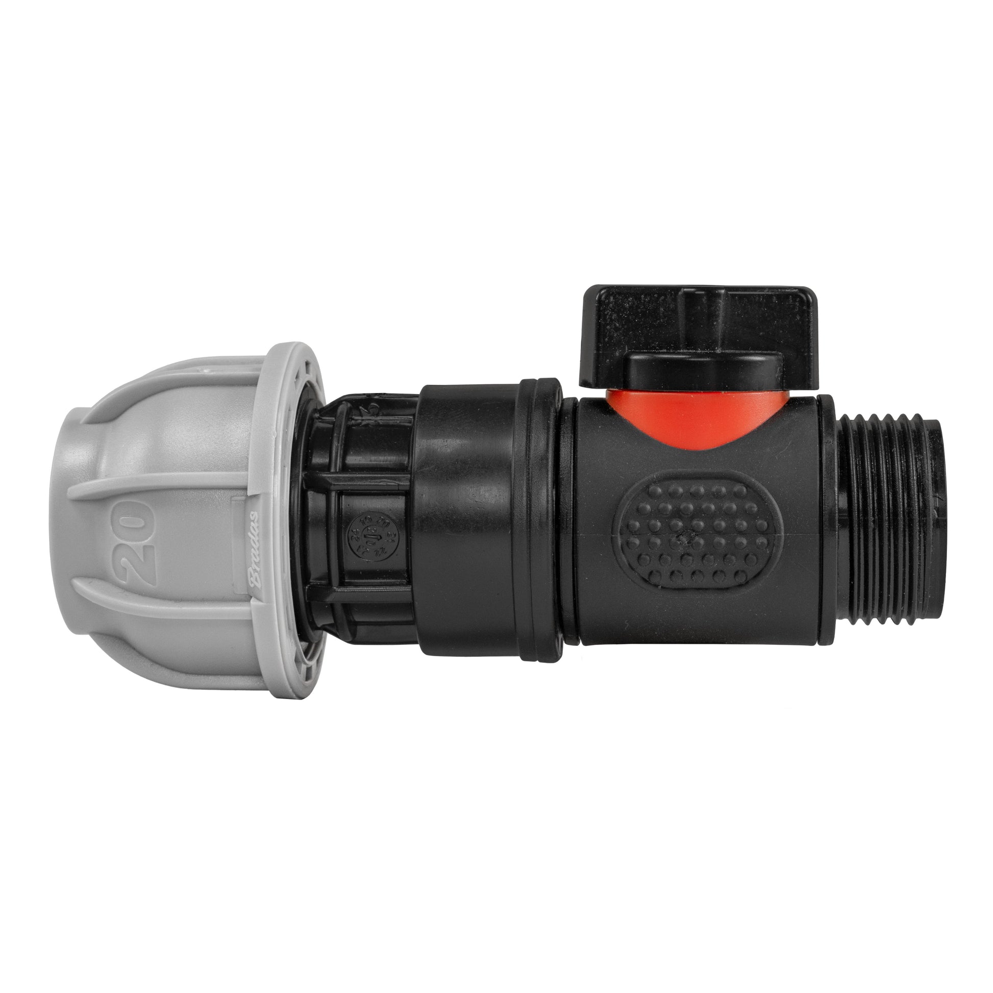 20mm MDPE Straight with In-Line BSPM Threaded Valve - Best4Trade-Retail Garden watering