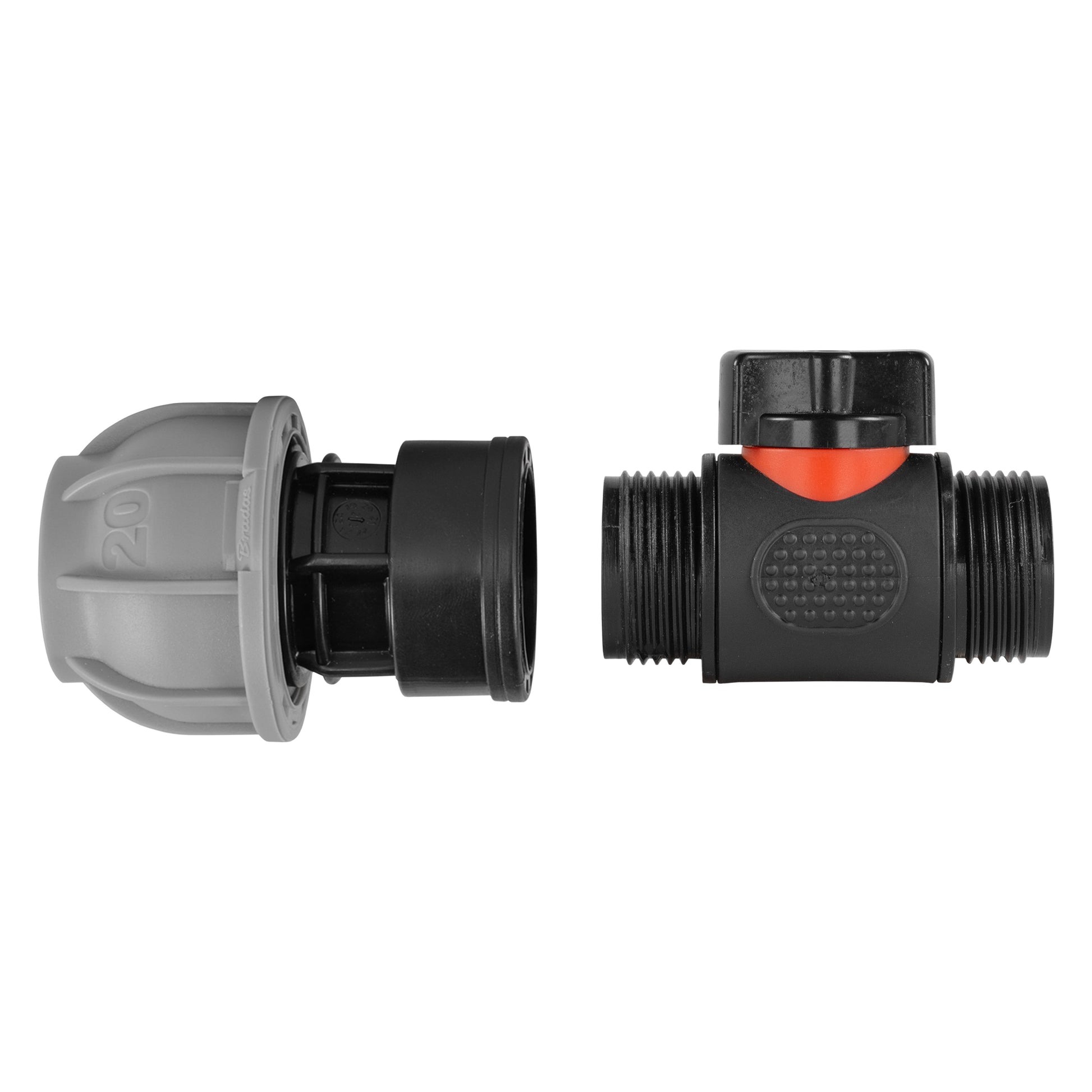 20mm MDPE Straight with In-Line BSPM Threaded Valve - Best4Trade-Retail Garden watering