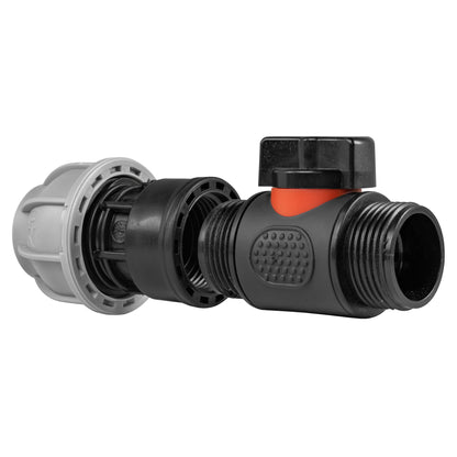20mm MDPE Straight with In-Line BSPM Threaded Valve - Best4Trade-Retail Garden watering
