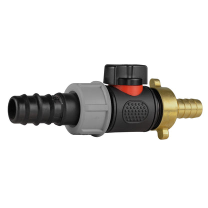 20mm Barbed Straight with In-Line BSPM Valve and 13mm Brass Barb - Best4Trade-Retail Garden watering