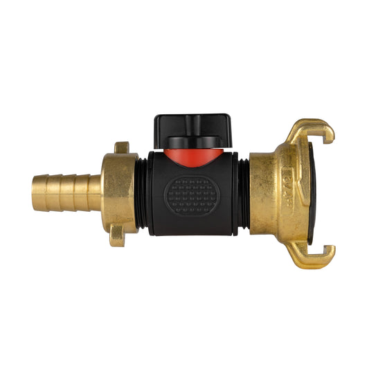 13mm Brass Barb with In-Line BSPM Valve and Geka Type Connector - Best4Trade-Retail Garden watering