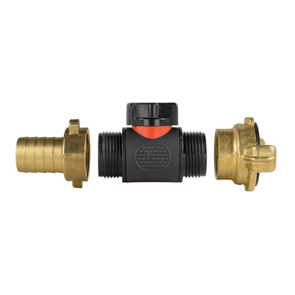 19mm Brass Barb with In-Line BSPM Valve and Geka Type Connector - Best4Trade-Retail Garden watering