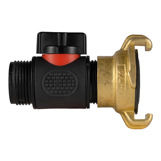 Geka Type Connector with In-Line BSPM Threaded Valve - Best4Trade-Retail Garden watering