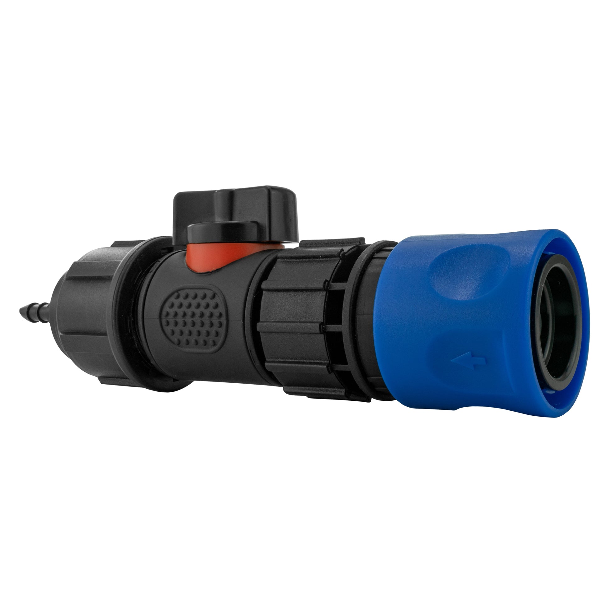 Hose Connector Blue with In-Line BSPM Valve and 4mm Barb Micro Connector - Best4Trade-Retail Garden watering