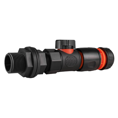 Water Butt Connector 3/4" BSP with BSPF-Quick Connect Valve & Hose Connector Black - Best4Trade-Retail Garden watering