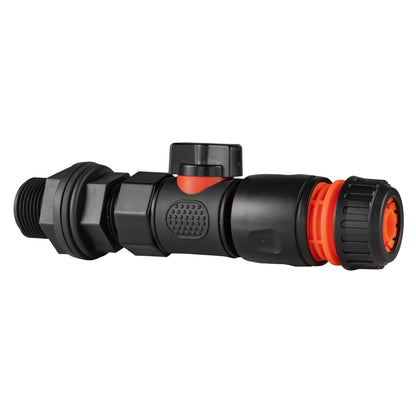 Water Butt Connector 3/4" BSP with BSPF-Quick Connect Valve & Hose Connector Black - Best4Trade-Retail Garden watering