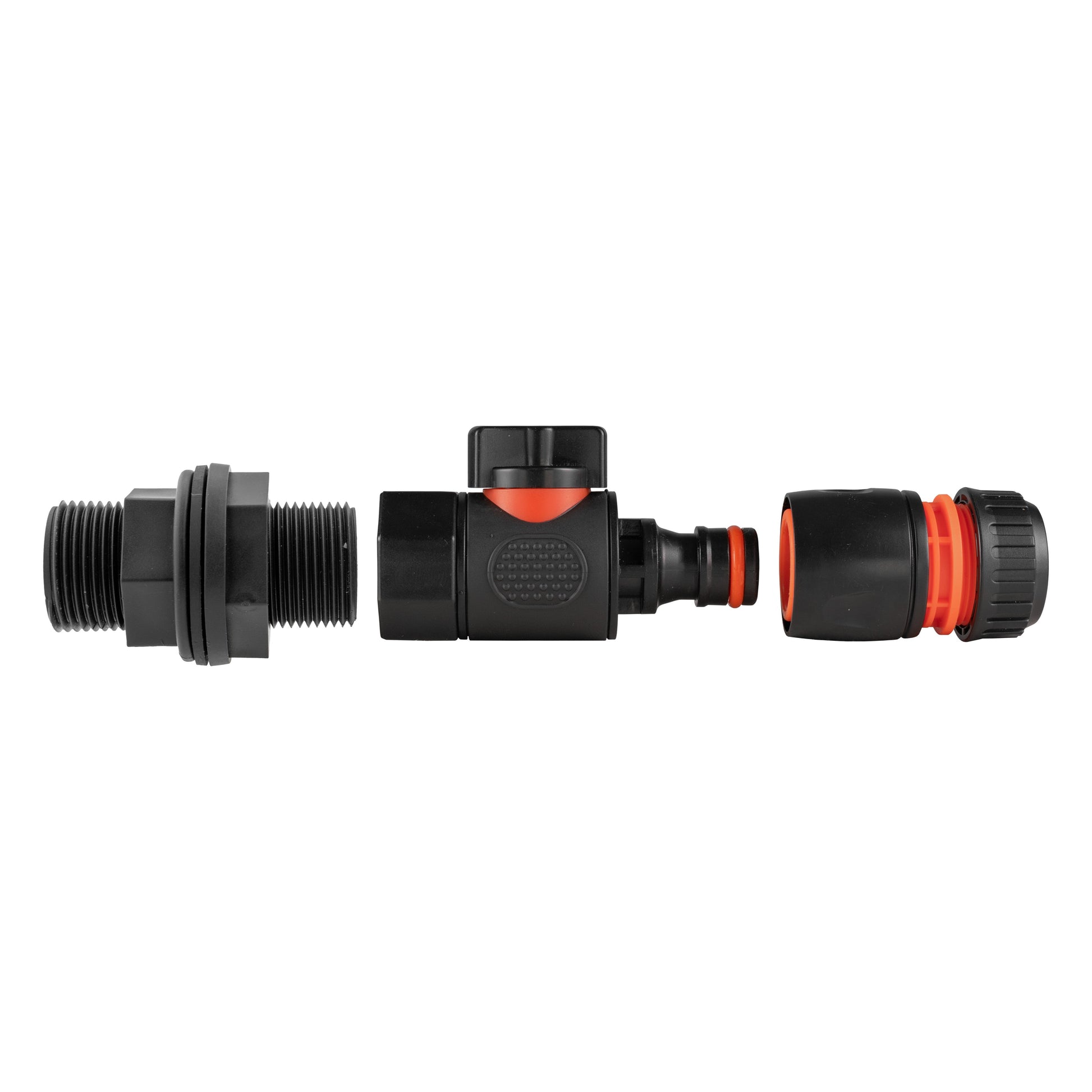 Water Butt Connector 3/4" BSP with BSPF-Quick Connect Valve & Hose Connector Black - Best4Trade-Retail Garden watering