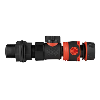 Water Butt Connector 3/4" BSP with BSPF-Quick Connect Valve & Hose Connector Black Soft - Best4Trade-Retail Garden watering