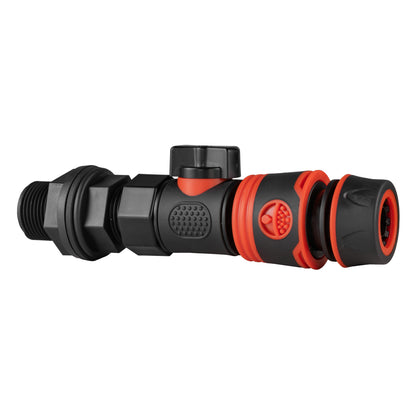 Water Butt Connector 3/4" BSP with BSPF-Quick Connect Valve & Hose Connector Black Soft - Best4Trade-Retail Garden watering