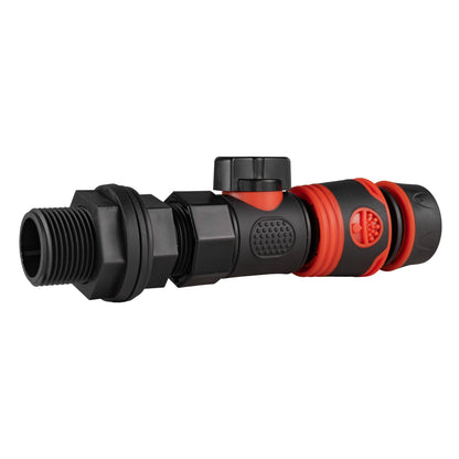 Water Butt Connector 3/4" BSP with BSPF-Quick Connect Valve & Hose Connector Black Soft - Best4Trade-Retail Garden watering