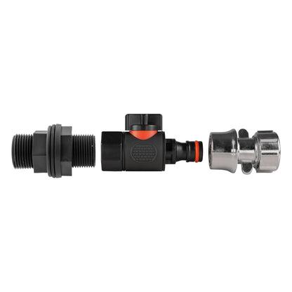 Water Butt Connector 3/4" BSP with BSPF-Quick Connect Valve & Hose Connector Zinc - Best4Trade-Retail Garden watering