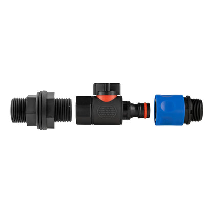 Water Butt Connector 3/4" BSP with BSPF-Quick Connect Valve & Hose Connector 3/4" BSPM - Best4Trade-Retail Garden watering