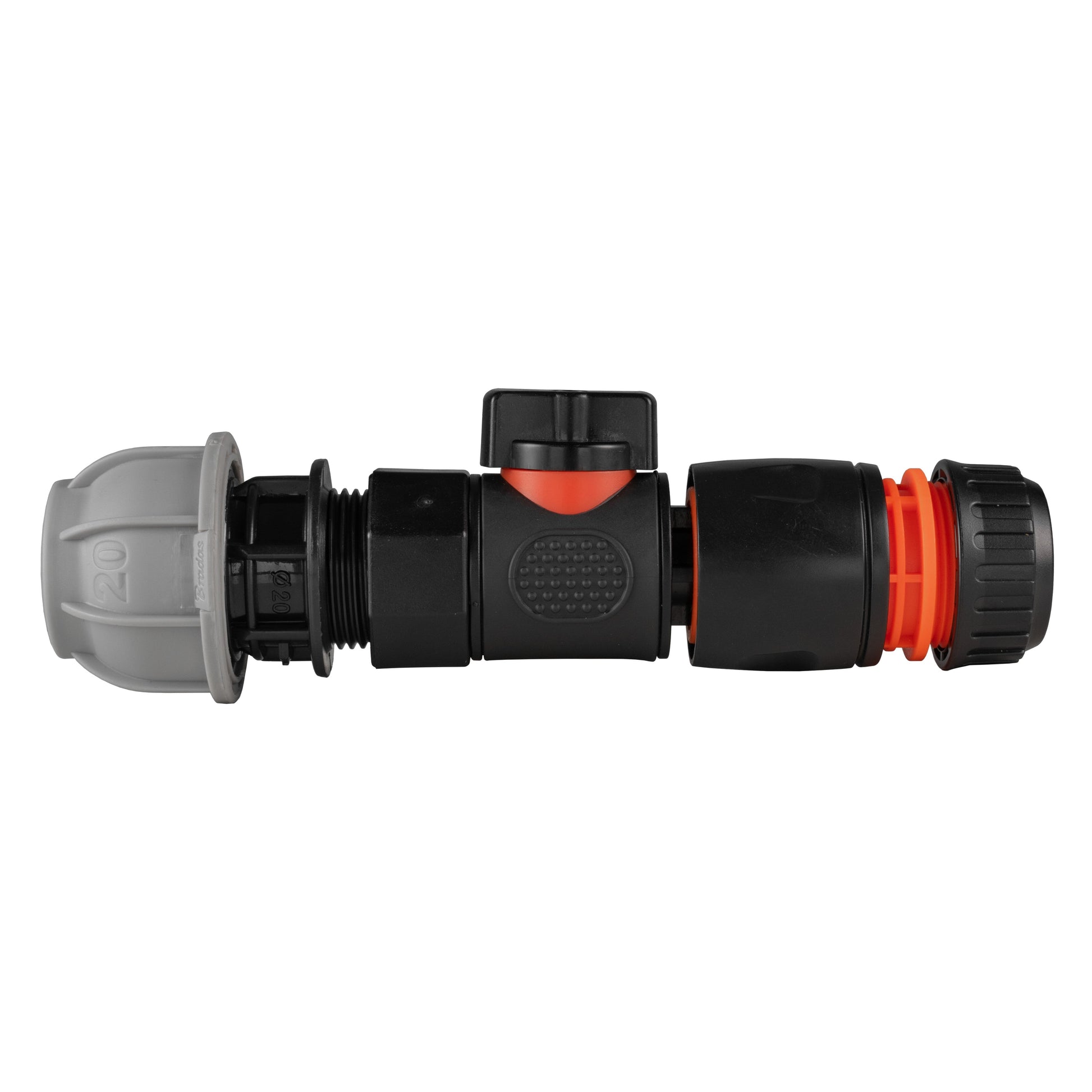 20mm MDPE Straight with BSPF-Quick Connect Valve & Hose Connector Black - Best4Trade-Retail Garden watering