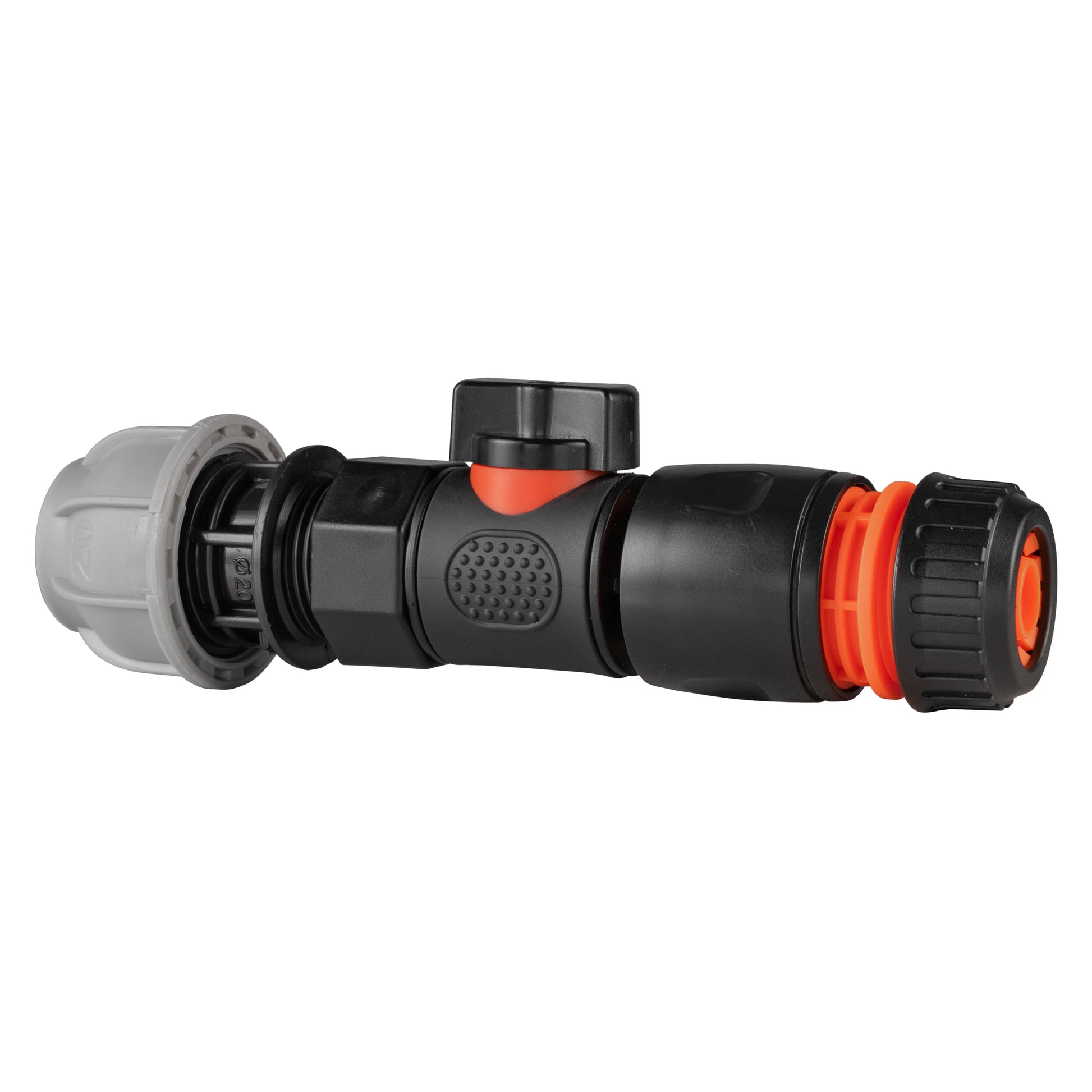 20mm MDPE Straight with BSPF-Quick Connect Valve & Hose Connector Black - Best4Trade-Retail Garden watering