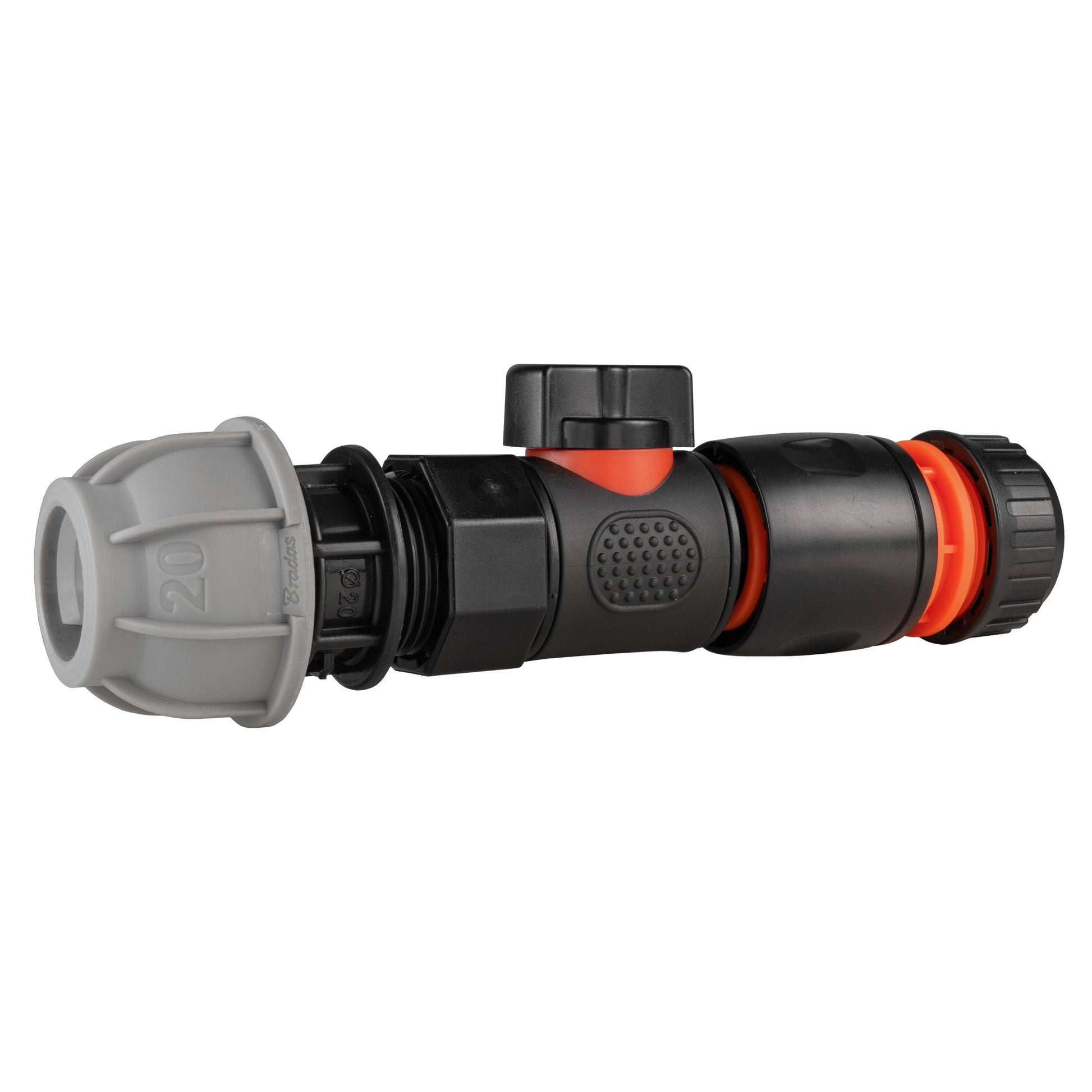 20mm MDPE Straight with BSPF-Quick Connect Valve & Hose Connector Black - Best4Trade-Retail Garden watering