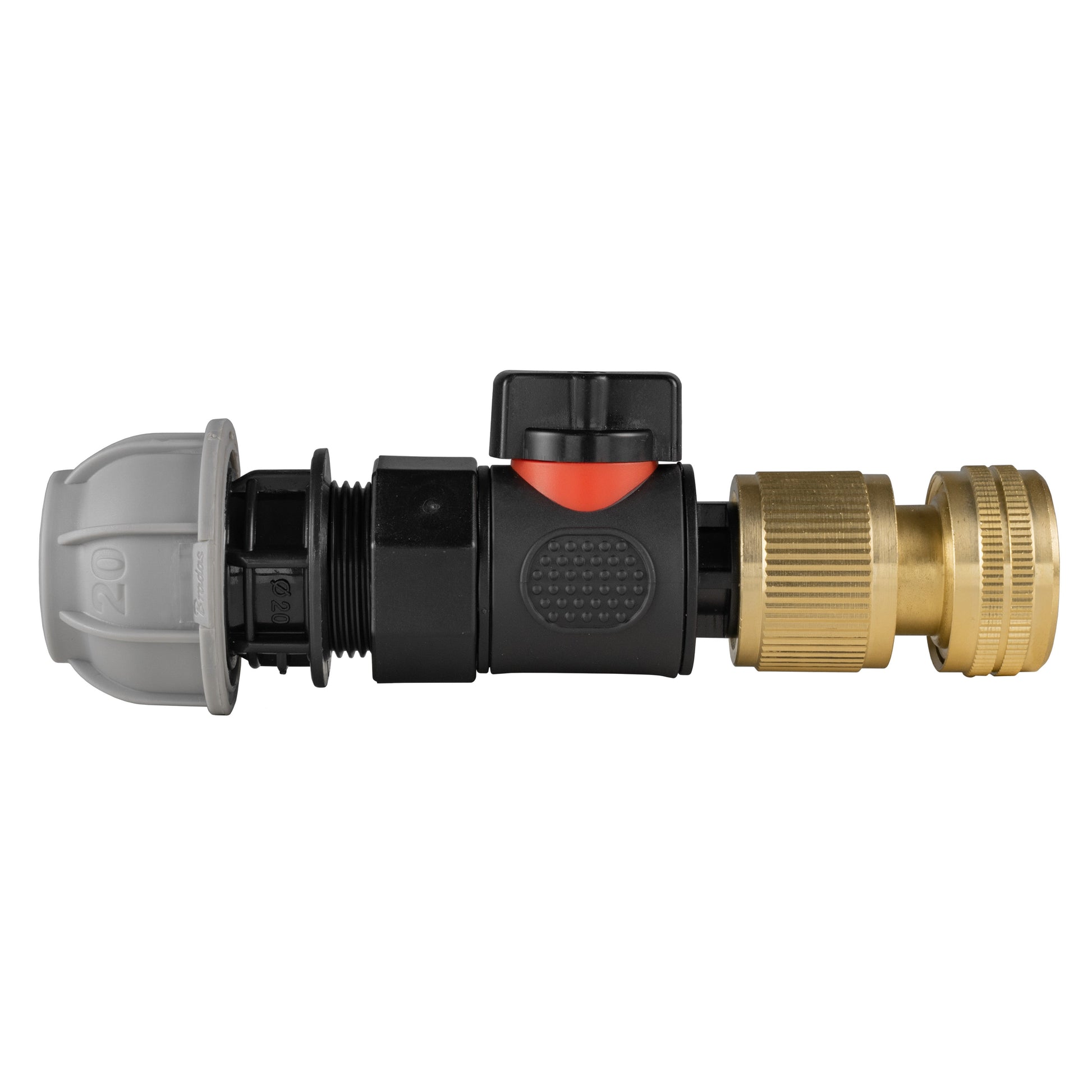 20mm MDPE Straight with BSPF-Quick Connect Valve & Hose Connector Brass - Best4Trade-Retail Garden watering