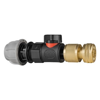20mm MDPE Straight with BSPF-Quick Connect Valve & Hose Connector Brass - Best4Trade-Retail Garden watering