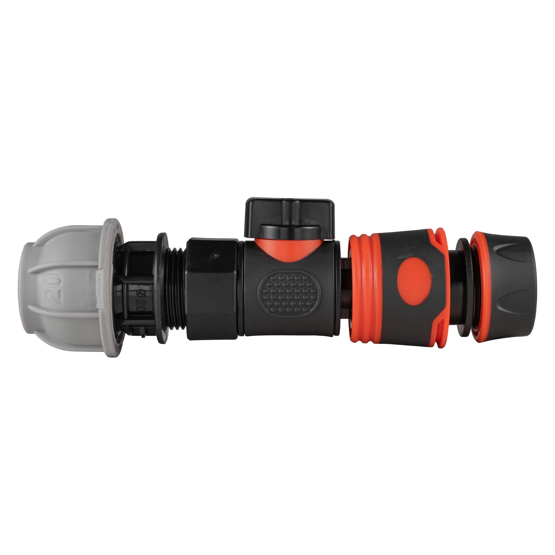 20mm MDPE Straight with BSPF-Quick Connect Valve & Hose Connector Black Soft - Best4Trade-Retail Garden watering