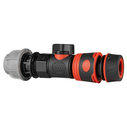 20mm MDPE Straight with BSPF-Quick Connect Valve & Hose Connector Black Soft - Best4Trade-Retail Garden watering