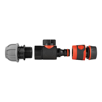 20mm MDPE Straight with BSPF-Quick Connect Valve & Hose Connector Black Soft - Best4Trade-Retail Garden watering