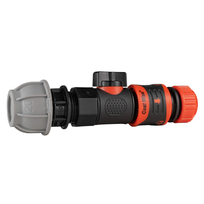 20mm MDPE Straight with BSPF-Quick Connect Valve & Hose Connector Lock - Best4Trade-Retail Garden watering