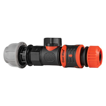 20mm MDPE Straight with BSPF-Quick Connect Valve & Hose Connector Lock - Best4Trade-Retail Garden watering
