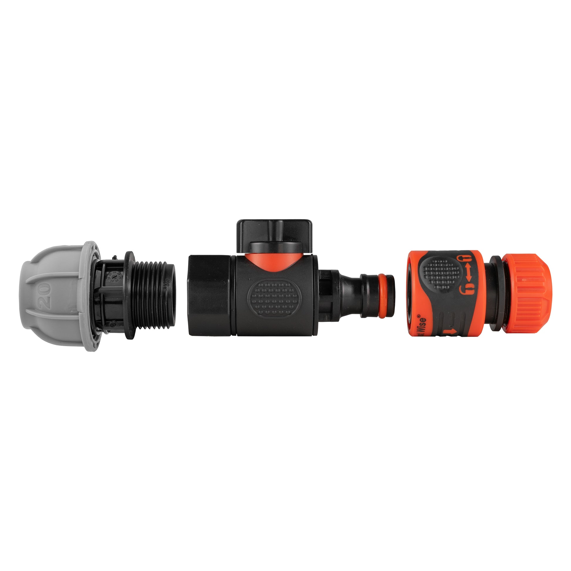 20mm MDPE Straight with BSPF-Quick Connect Valve & Hose Connector Lock - Best4Trade-Retail Garden watering